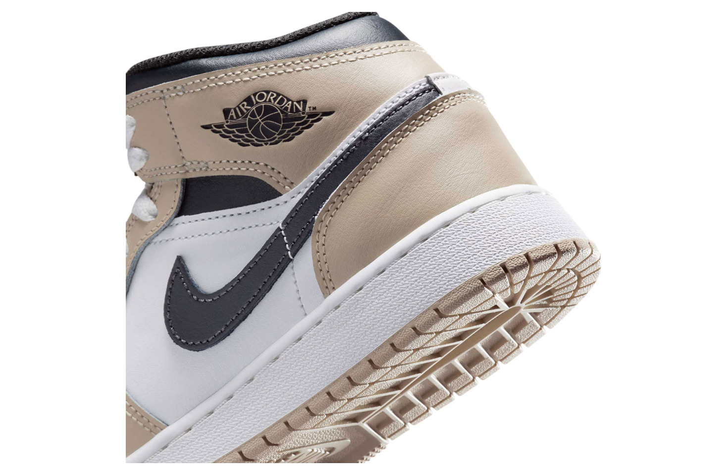 Air Jordan 1 Mid Gs Light Tan / Obsidian