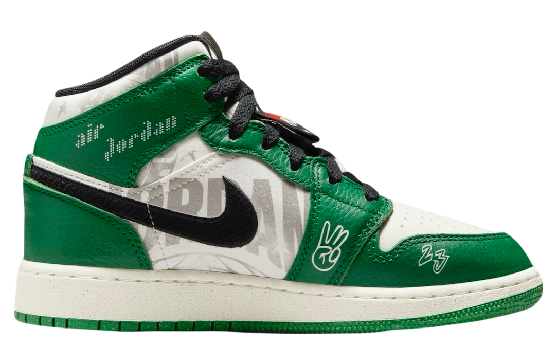 Air Jordan 1 Mid GS Pine Green / White