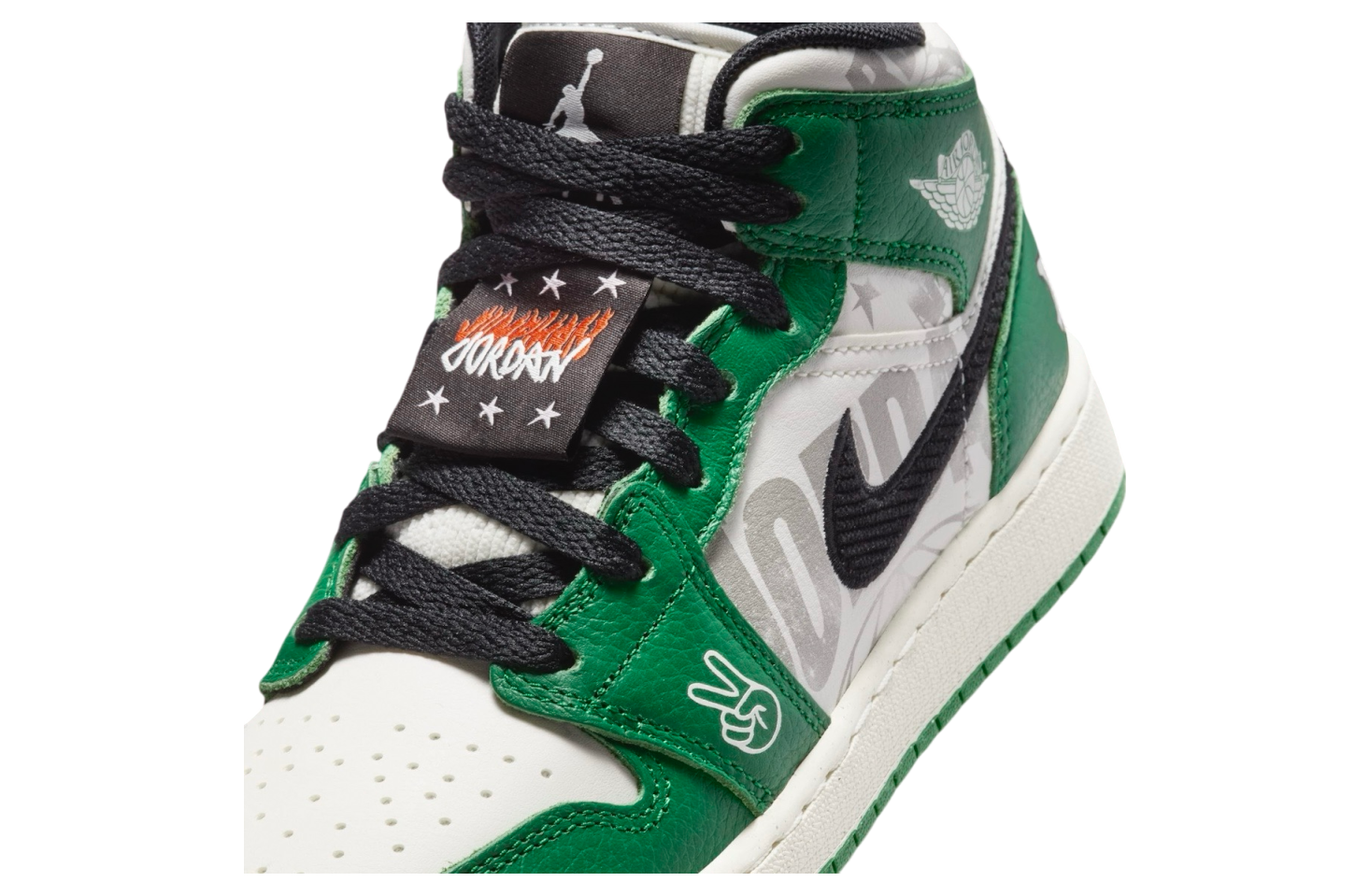 Air Jordan 1 Mid GS Pine Green / White