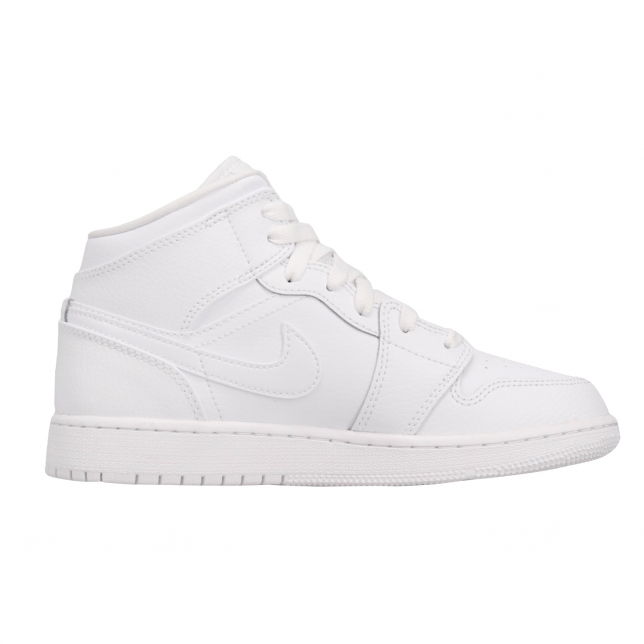 Air Jordan 1 Mid GS Triple White