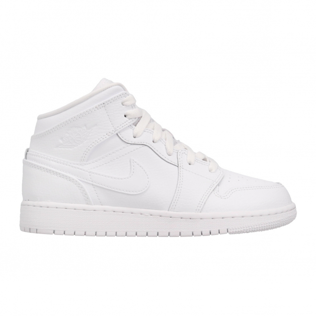 Air Jordan 1 Mid GS Triple White