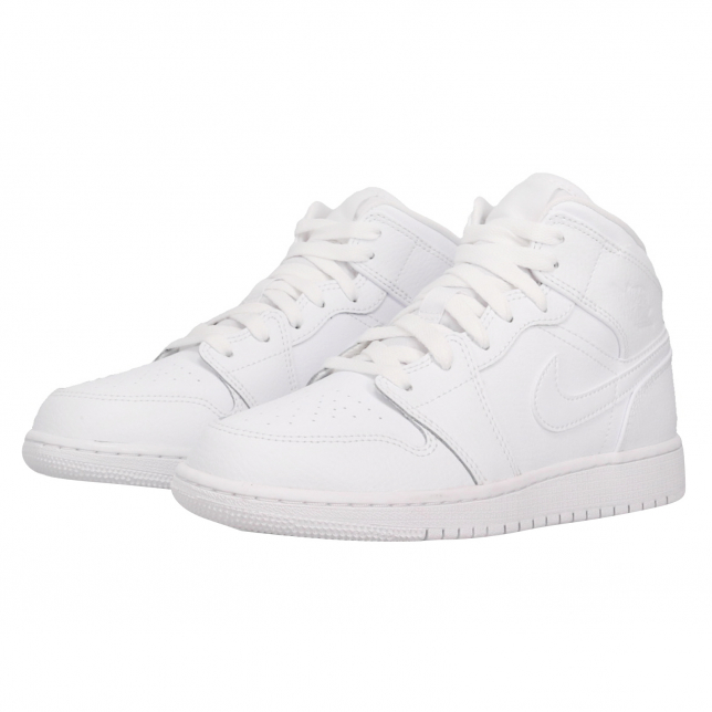 Air Jordan 1 Mid GS Triple White