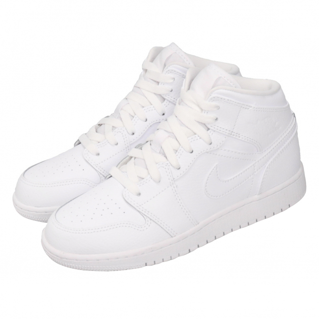 Air Jordan 1 Mid GS Triple White