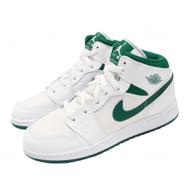 Air Jordan 1 Mid GS White Mystic Green