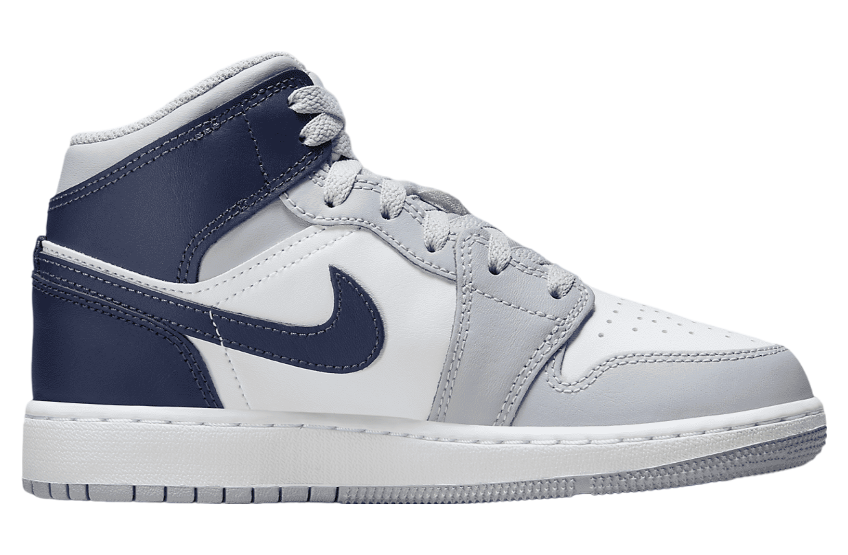 Air Jordan 1 Mid GS White / Wolf Grey / Midnight Navy