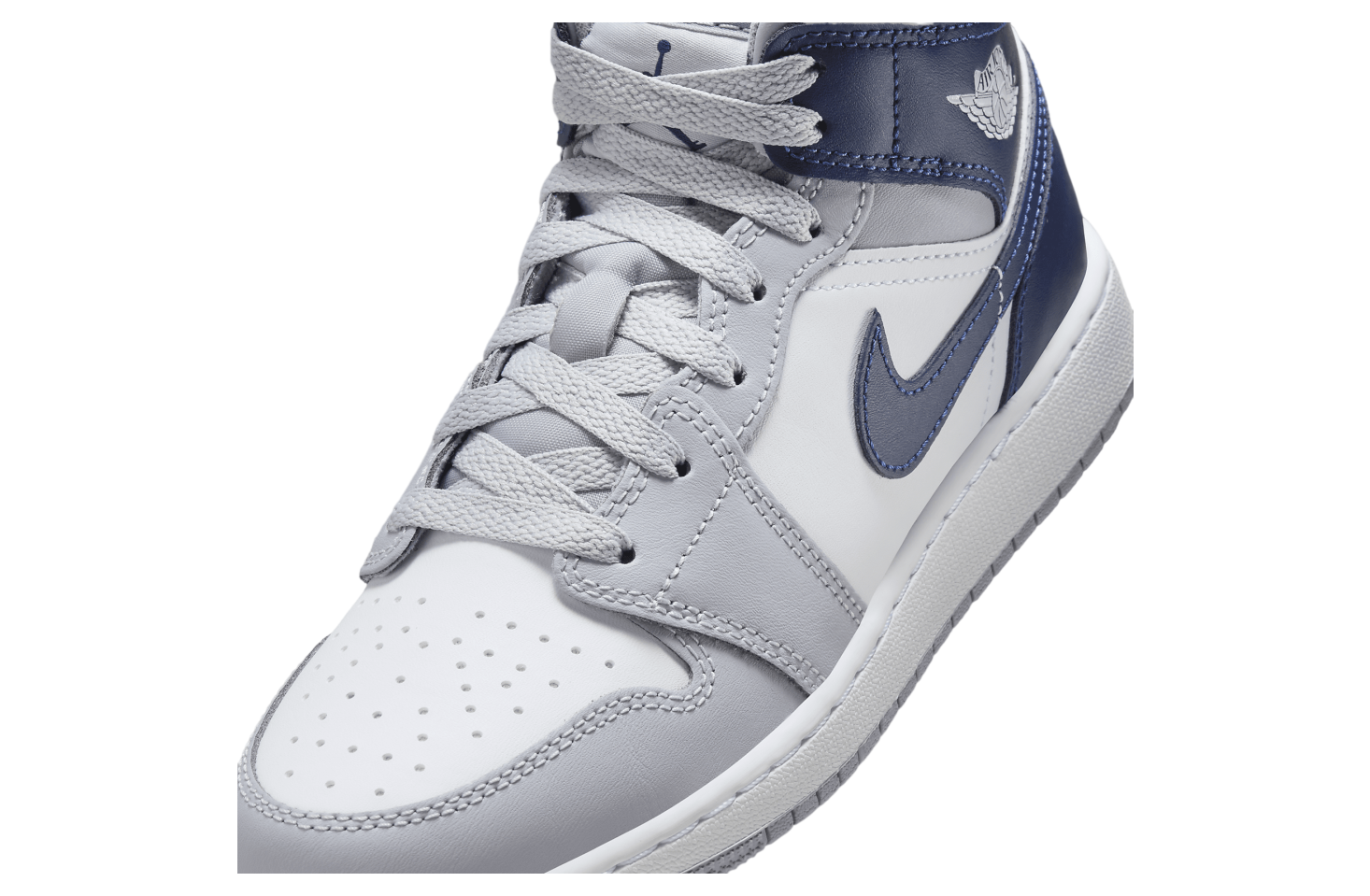 Air Jordan 1 Mid GS White / Wolf Grey / Midnight Navy