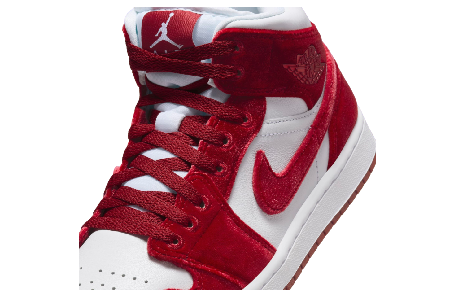 Air Jordan 1 Mid Red Velvet White / Team Red