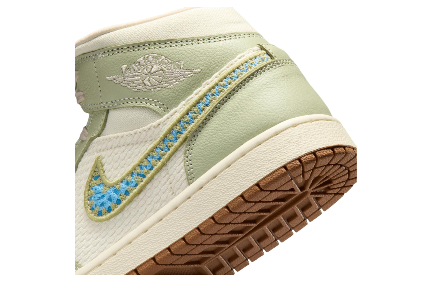Air Jordan 1  Mid Sail / Olive Aura