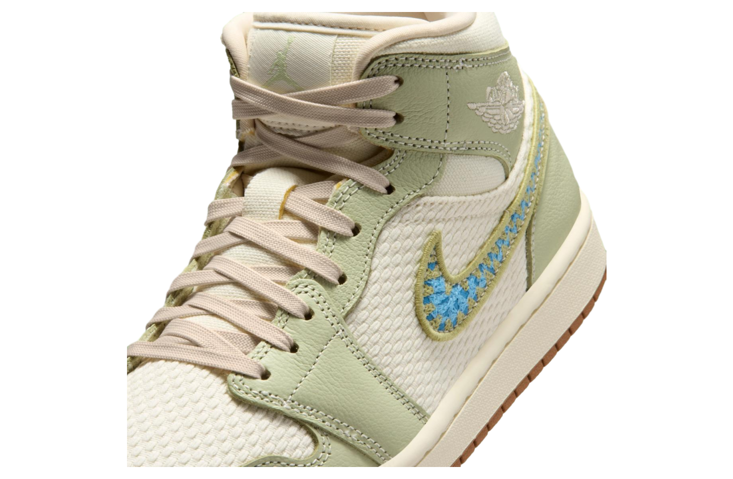 Air Jordan 1  Mid Sail / Olive Aura