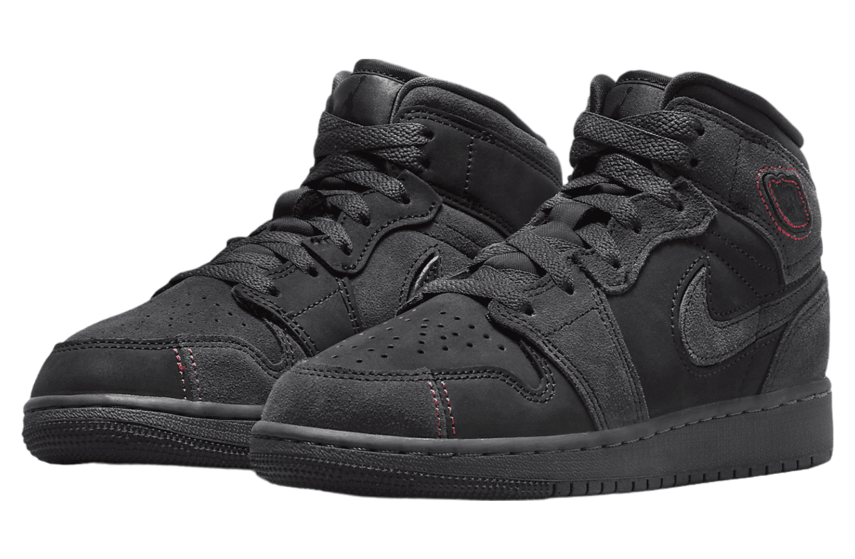 Air Jordan 1 Mid SE Craft GS Dark Smoke Grey / Varsity Red