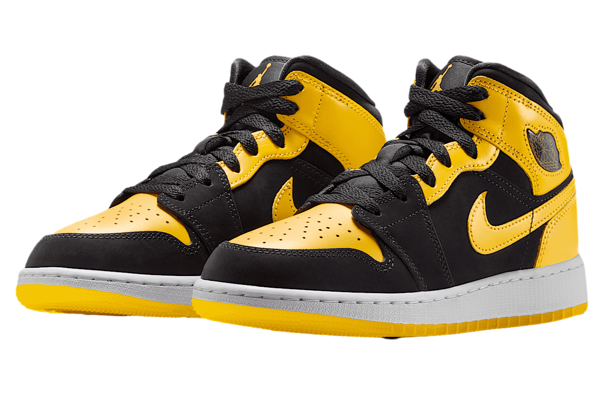 Air Jordan 1 Mid SE GS Black / White / Varsity Maize - May