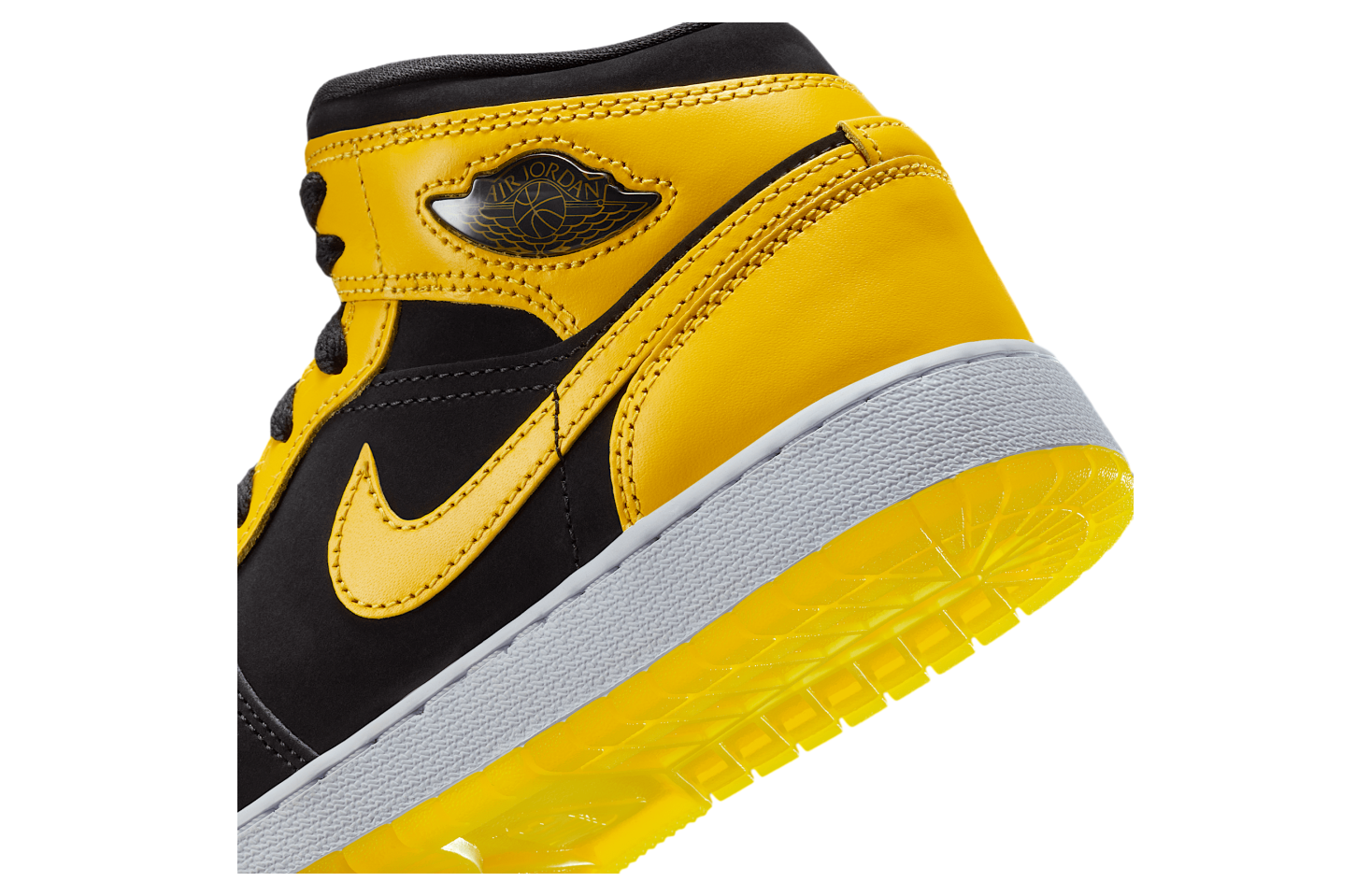 Air Jordan 1 Mid SE GS Black / White / Varsity Maize - May