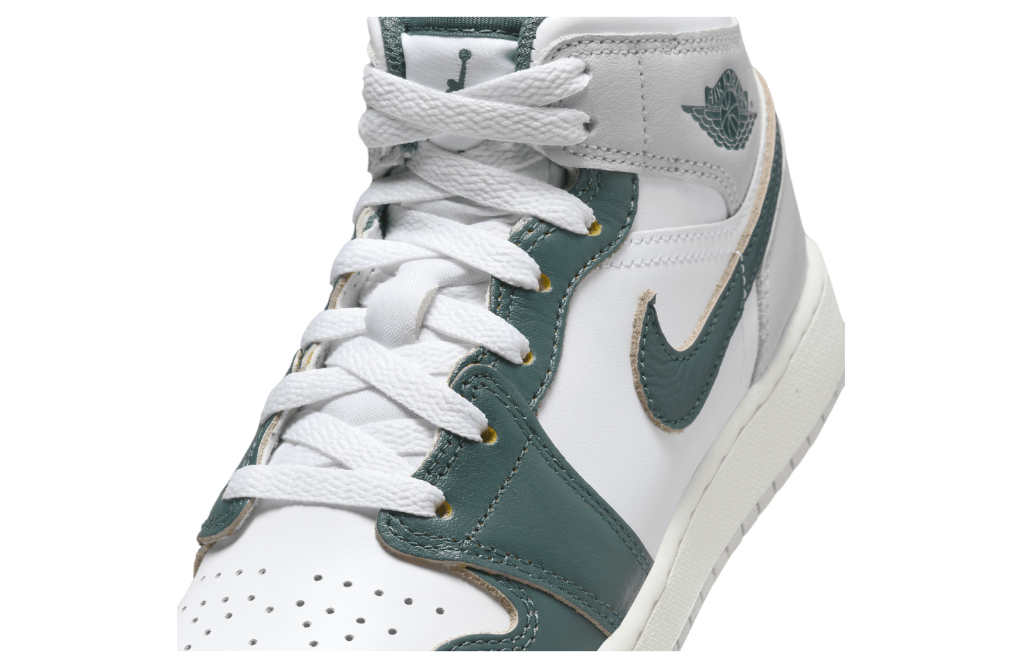 Air Jordan 1 Mid SE GS White / Grey / Oxidized Green