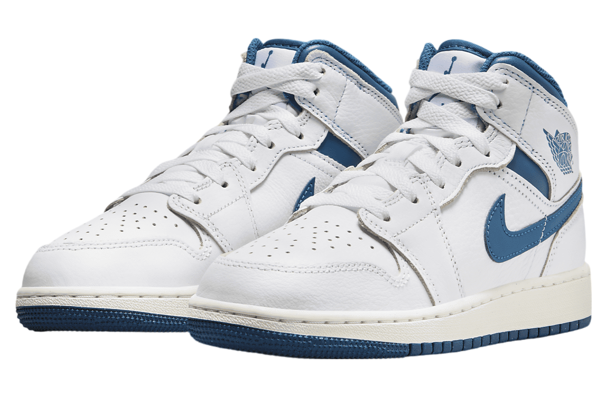 Air Jordan 1 Mid SE GS White / Industrial Blue