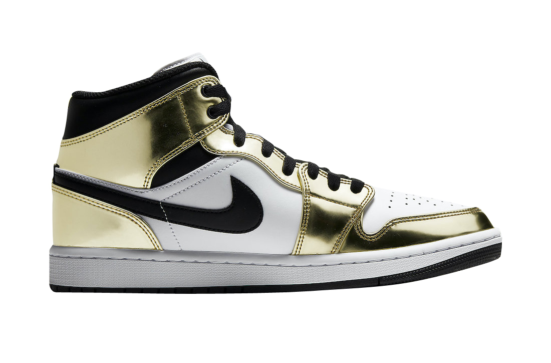 Air Jordan 1 Mid SE White Metallic Gold