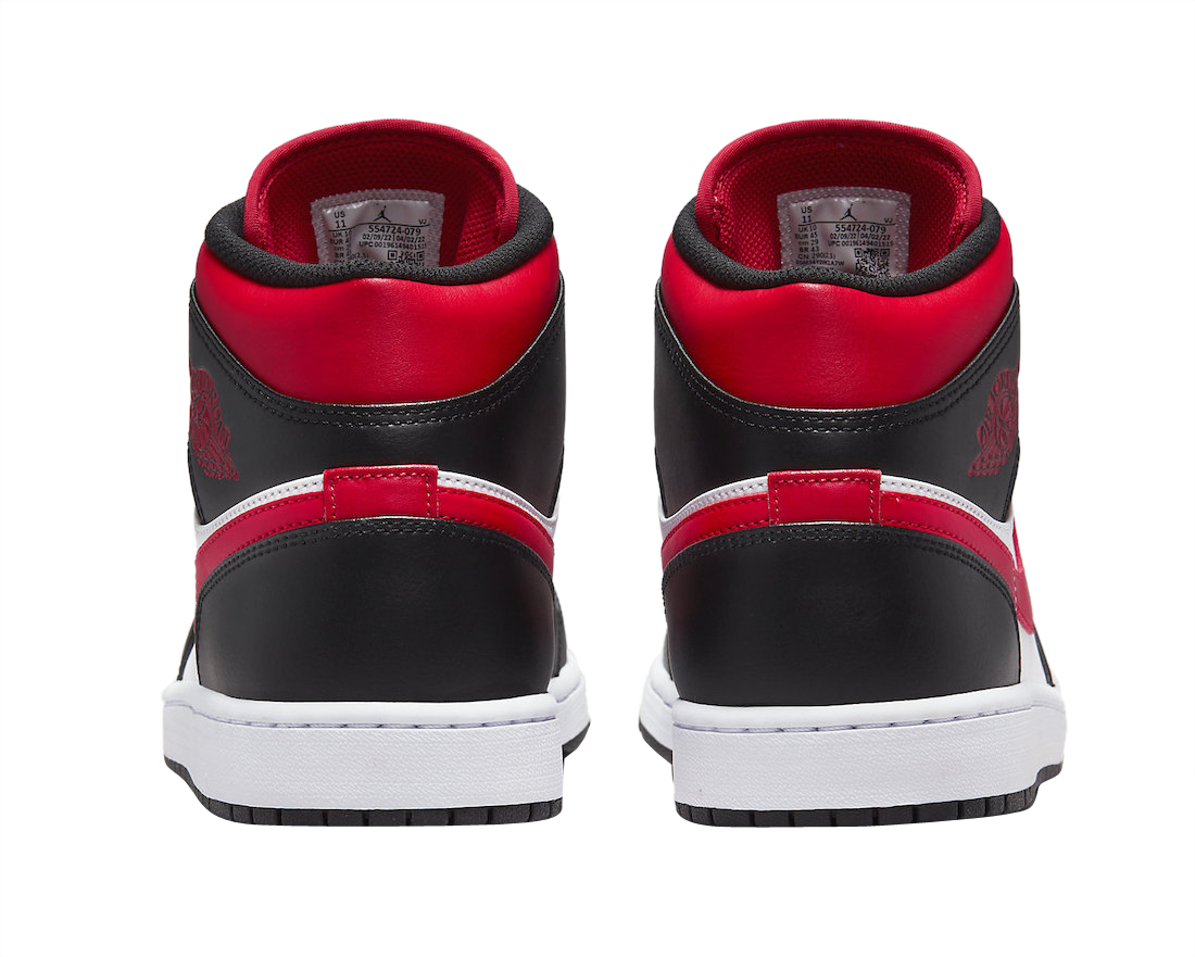 Air Jordan 1 Mid White Black Red 554724-079