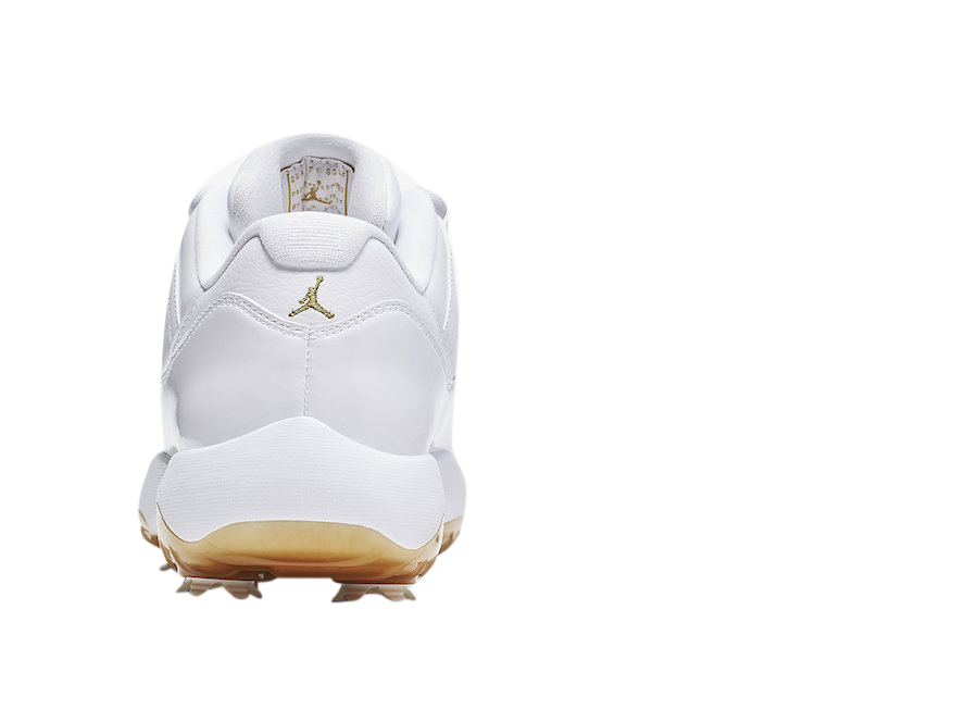 Air jordan 11 low sale golf white metallic gold