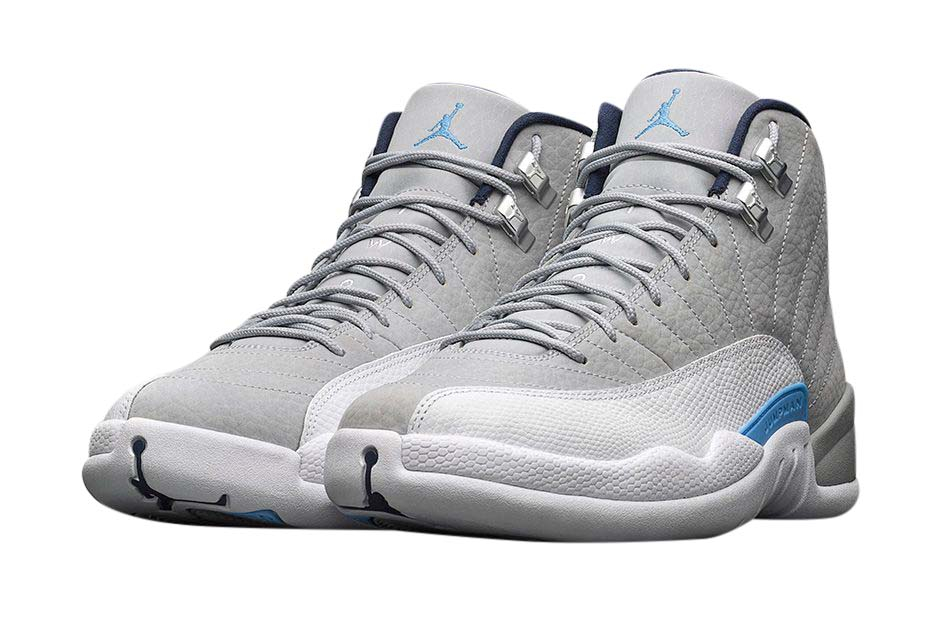 gray white and blue jordans