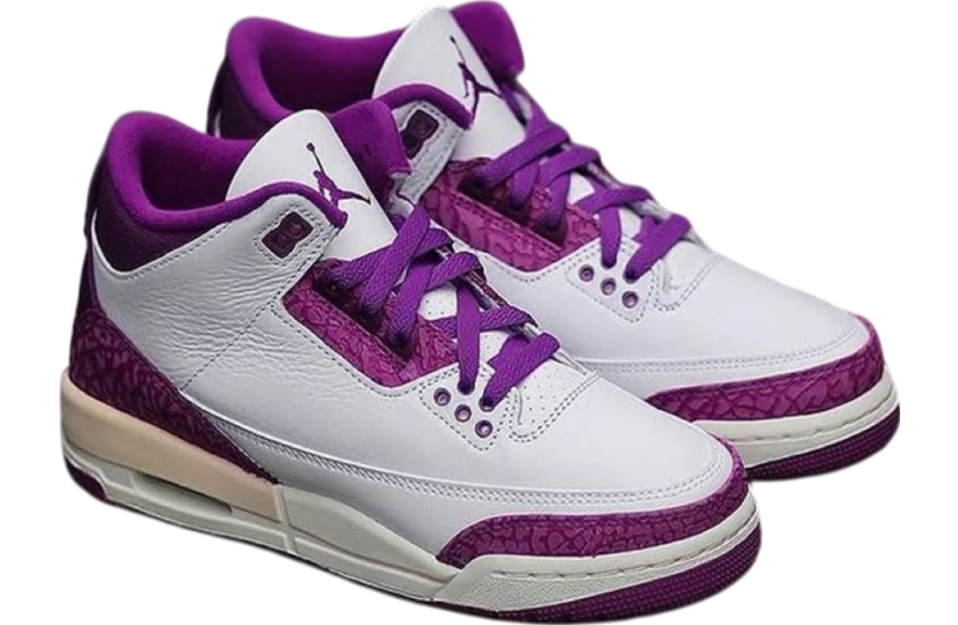 Air Jordan 3 Gs Vivid Purple / Vapor Green