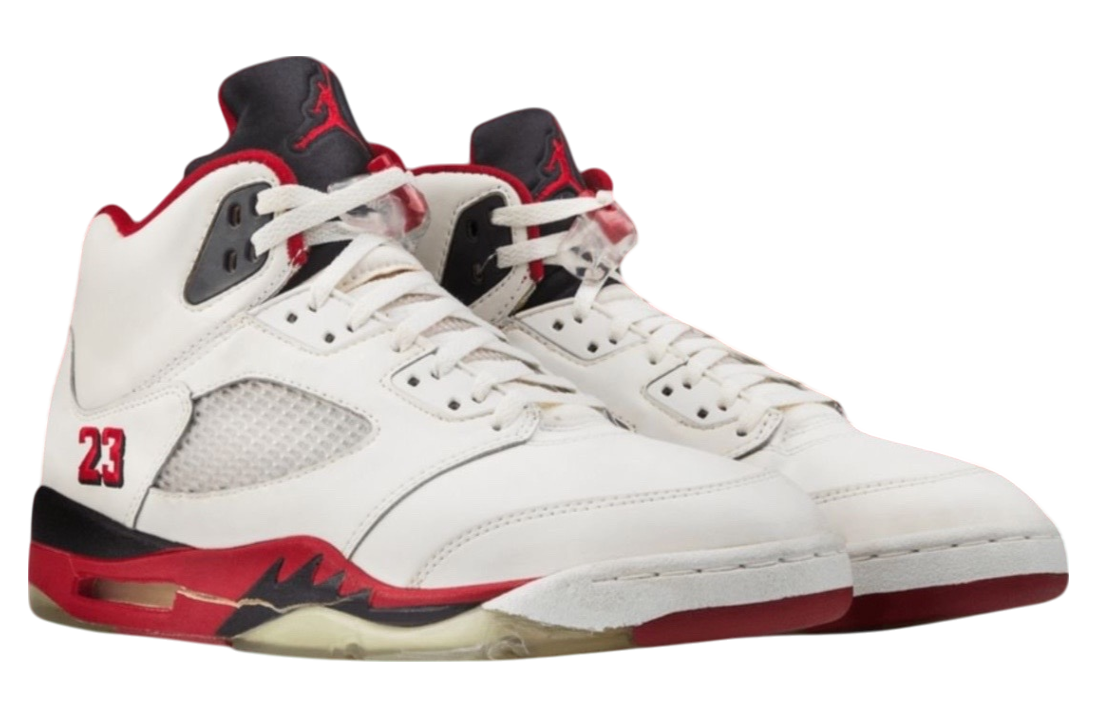 Air Jordan 5 Fire Red Black Tongue White / Fire Red