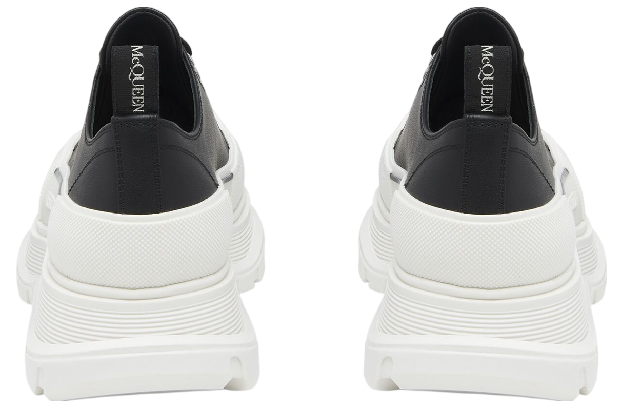 Alexander Mcqueen Tread Slick Lace Up Black / White / thick