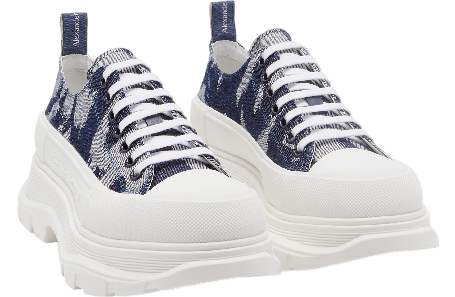 Alexander Mcqueen Tread Slick Lace Up Indigo / Off White