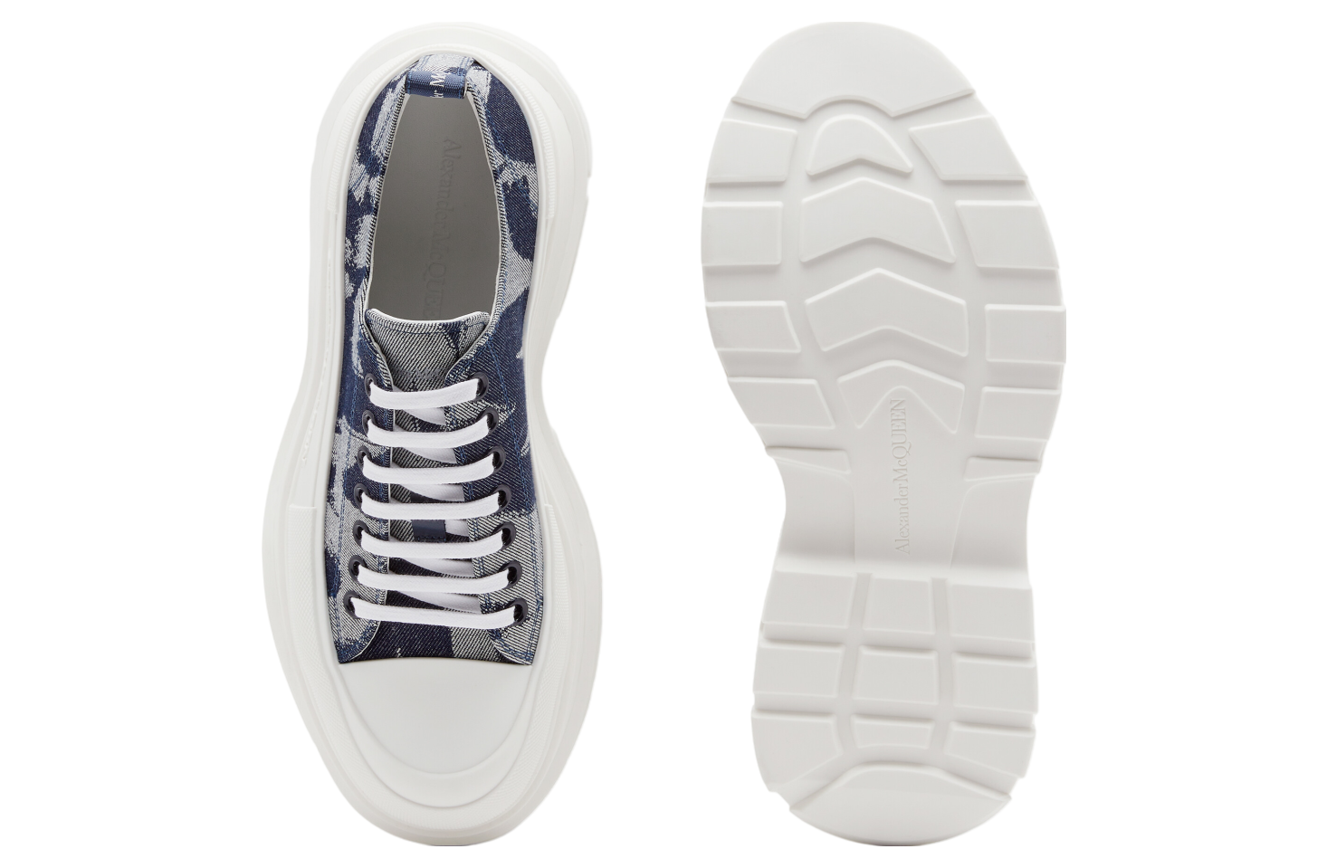 Alexander Mcqueen Tread Slick Lace Up Indigo / Off White