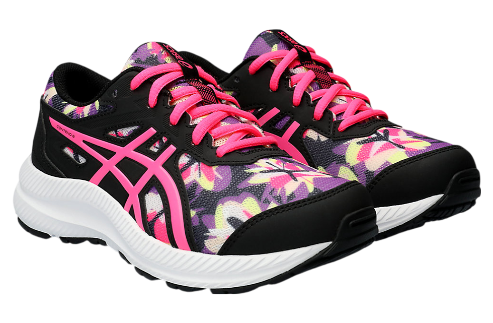 Asics Contend 8 Gs Black / Hot Pink Floral