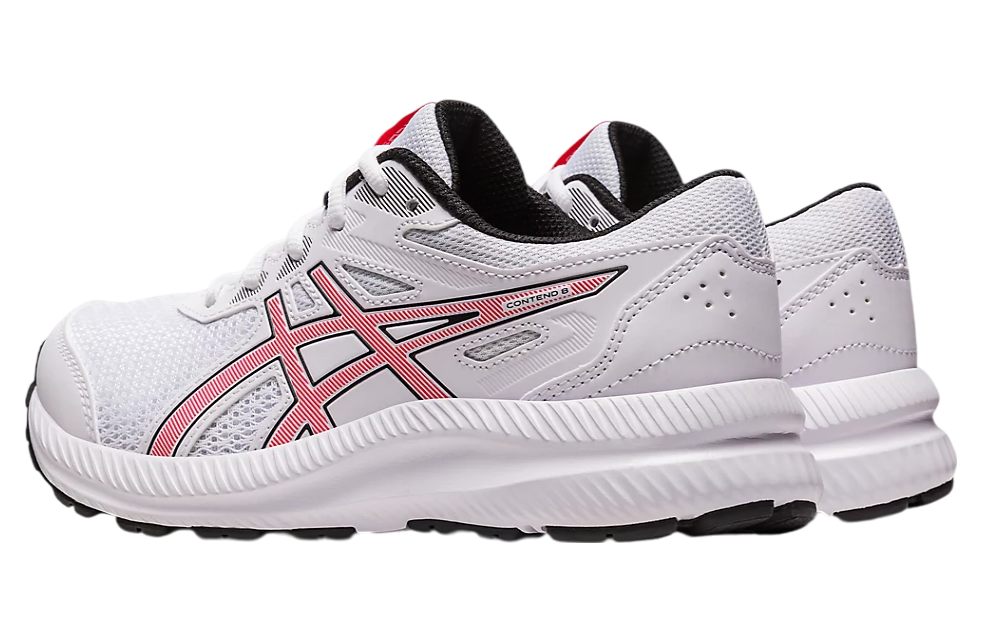 Asics Contend 8 GS White / Electric Red