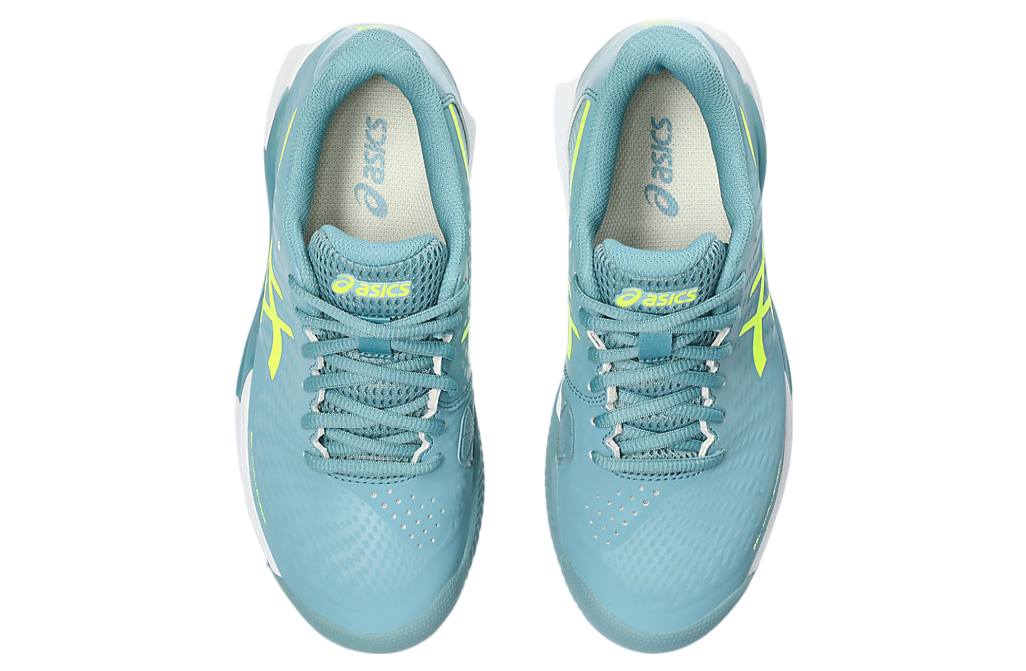 Asics Gel-Challenger 14 Clay WMNS Gris Blue / Safety Yellow