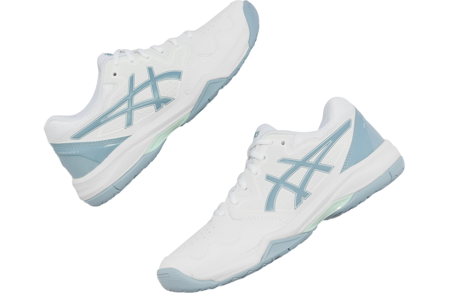 ASICS GEL-DEDICATE 7 ホワイト/ブルー Asics GEL-Dedicate 7 WMNS White / Smoke Blue - Sep 2022