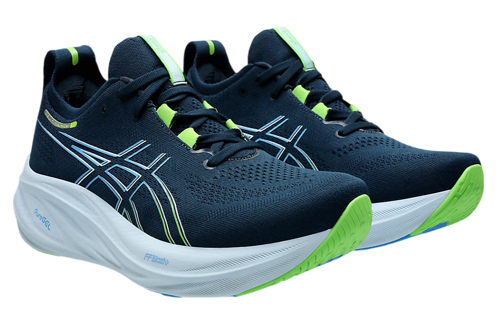 Asics Gel-Nimbus 26 Extra Wide French Blue / Electric Lime