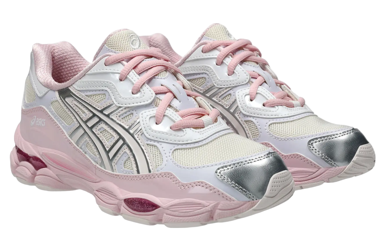 Asics Gel-NYC Silver Toe White / Pink