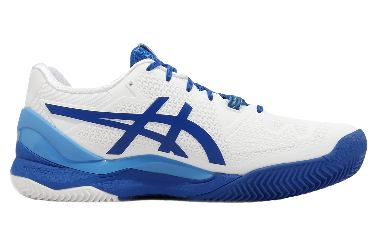 Asics GEL-Resolution 8 Clay White / Tuna Blue
