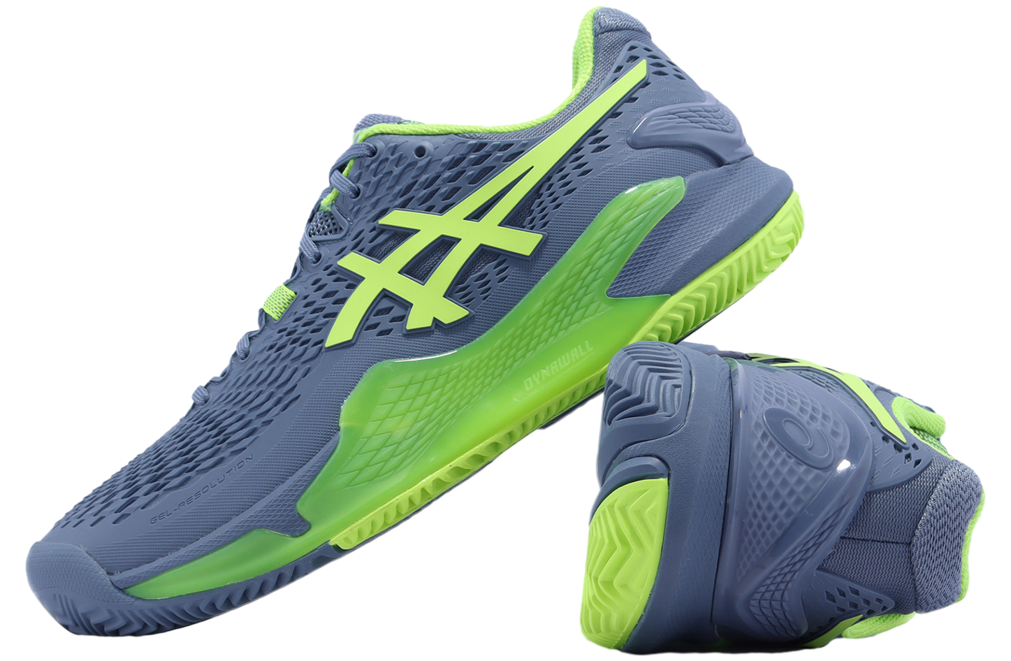 Asics GEL-Resolution 9 Clay Steel Blue / Hazard Green - Jan