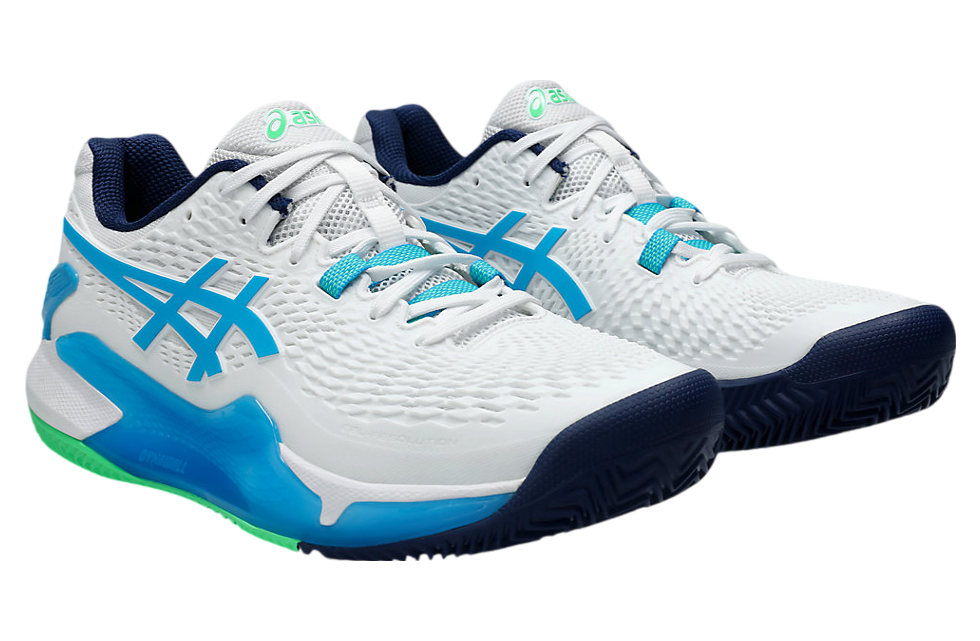 Asics Gel-Resolution 9 Clay White / Digital Aqua