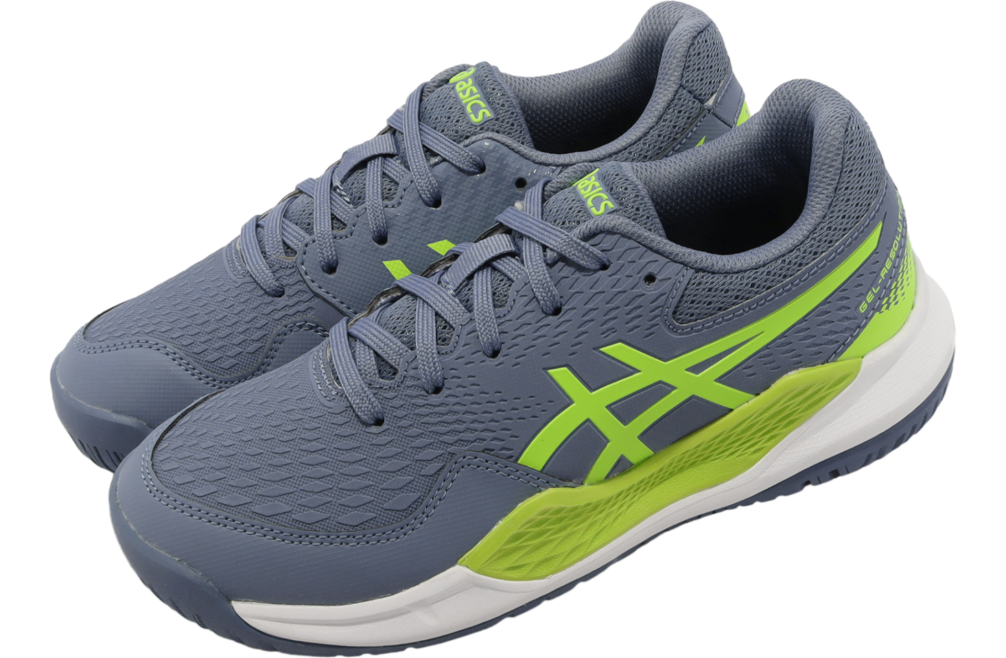 Asics GEL-Resolution 9 GS Steel Blue / Hazard Green