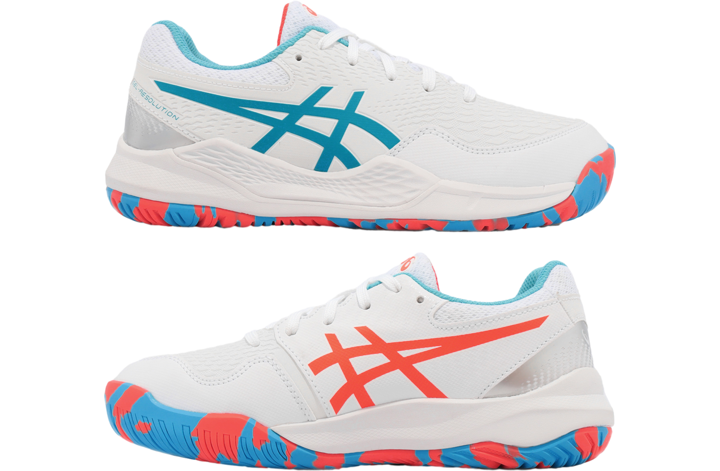 Asics GEL-Resolution 9 GS White / Aquarium
