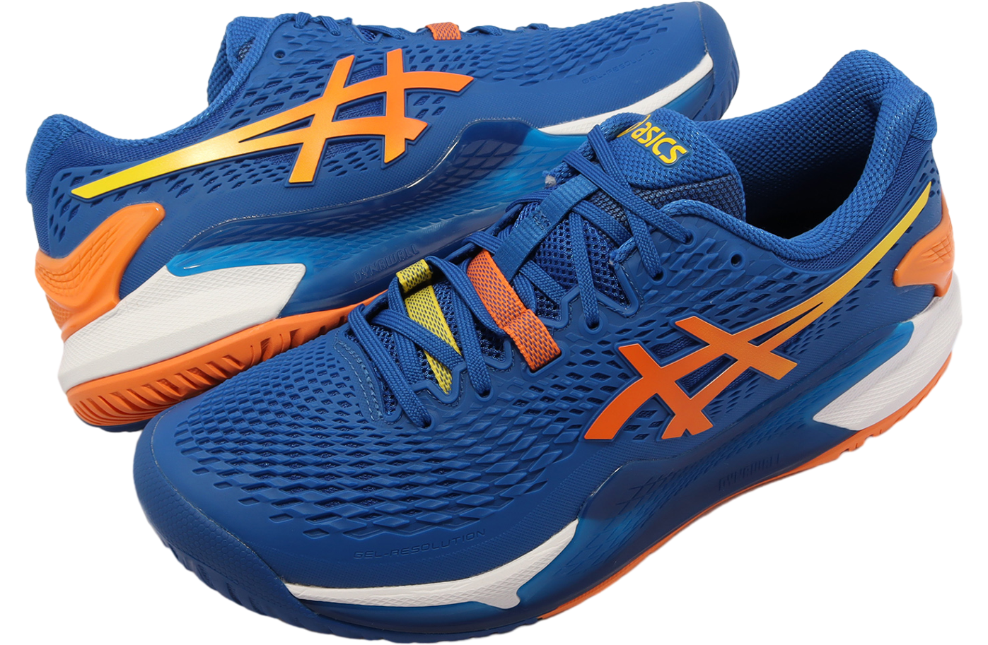 シューズ(男性用) GEL RESOLUTION 9 tuna blue sun peach 26 Asics Gel Resolution 9 Clay tuna blue sun peach - Zona de Padel