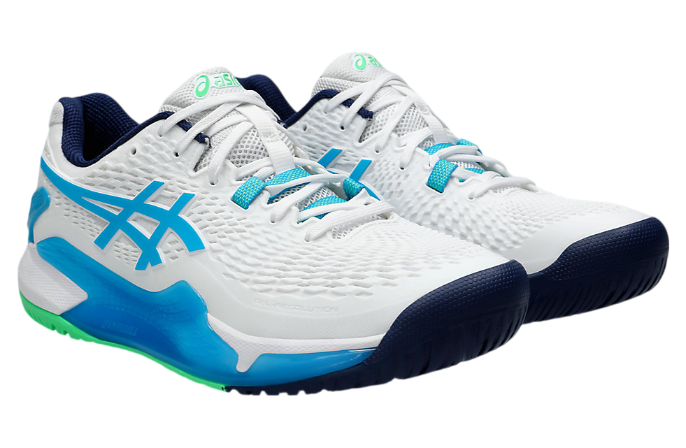 Asics Gel-Resolution 9 White / Digital Aqua