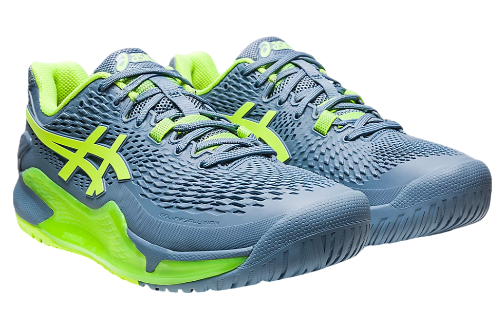 Asics Gel-resolution 9 Wide Steel Blue / Hazard Green