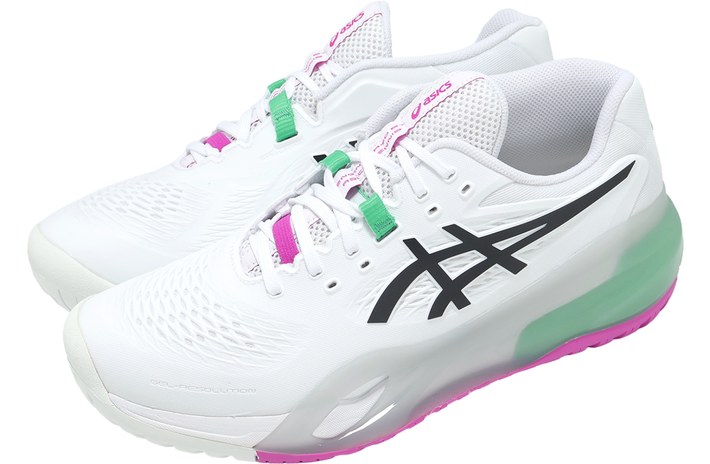 Asics Gel-Resolution X 2E Wide White / Aurora Green