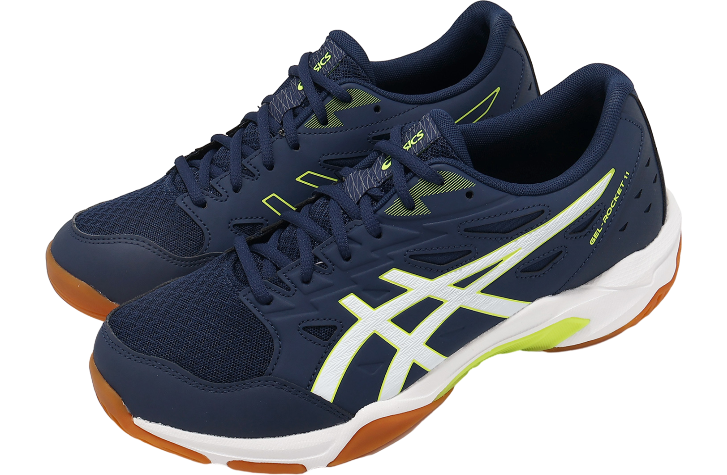 Asics GEL-Rocket 11 2E Wide Blue Expanse / Safety Yellow