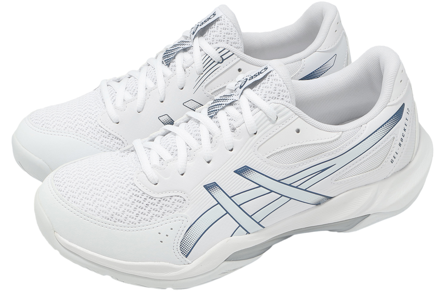 Asics GEL-Rocket 12 2E Wide White / Mako Blue