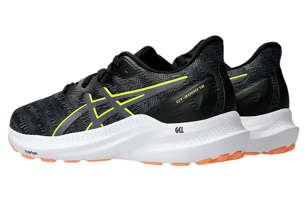 Asics GT-2000 12 GS Black / Safety Yellow