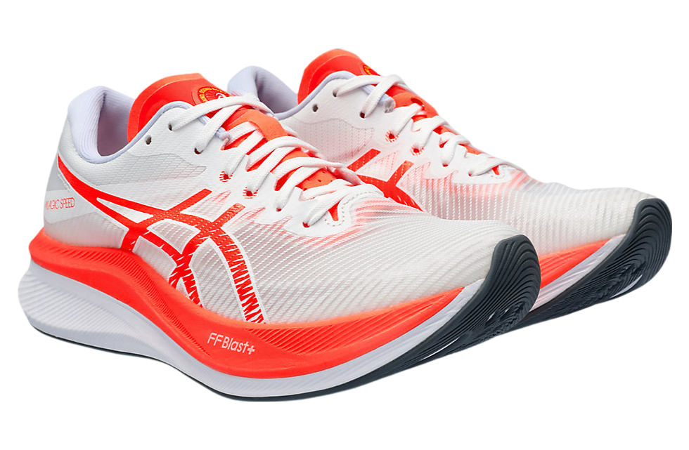 Asics Magic Speed 3 White / Sunrise Red