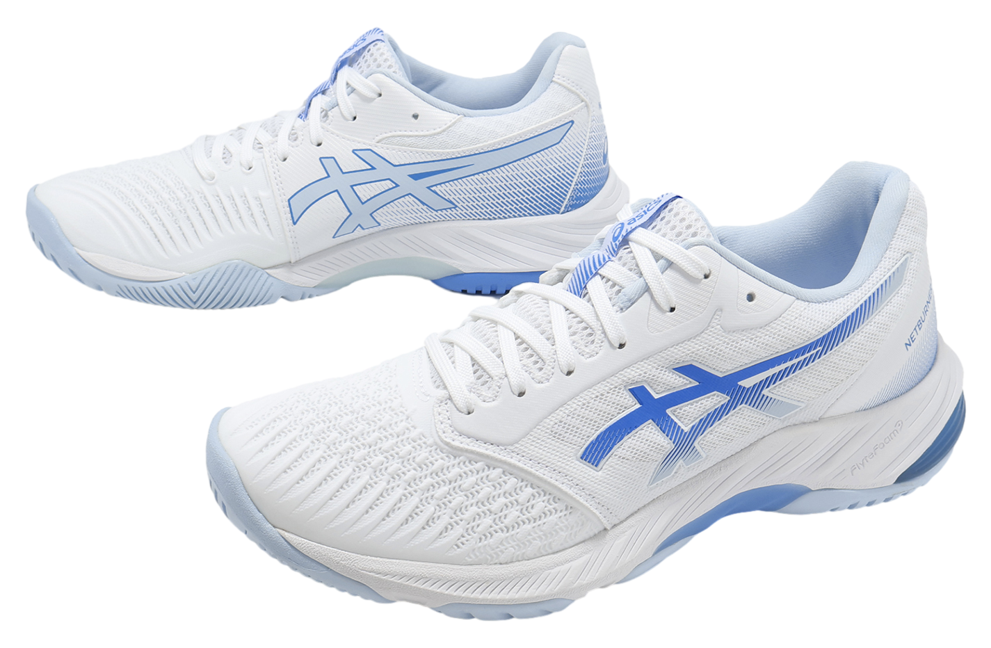 ノエル Asics Netburner Ballistic FF 3 WMNS White / Blue Coast - Mar
