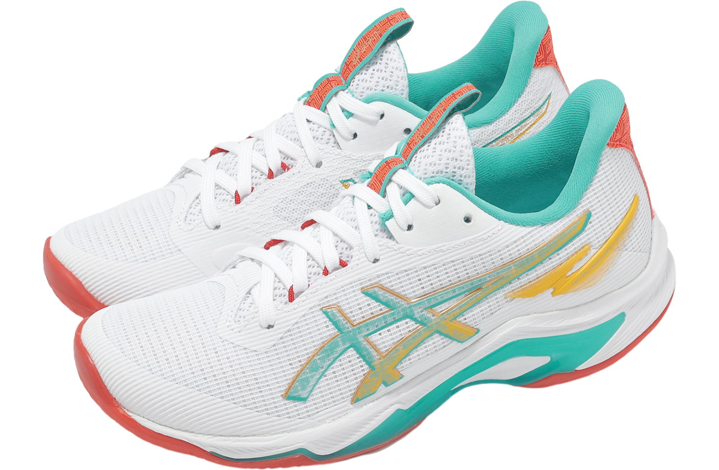ノエル。 Asics Netburner Ballistic FF 4 WMNS White / Sea Glass - Jun