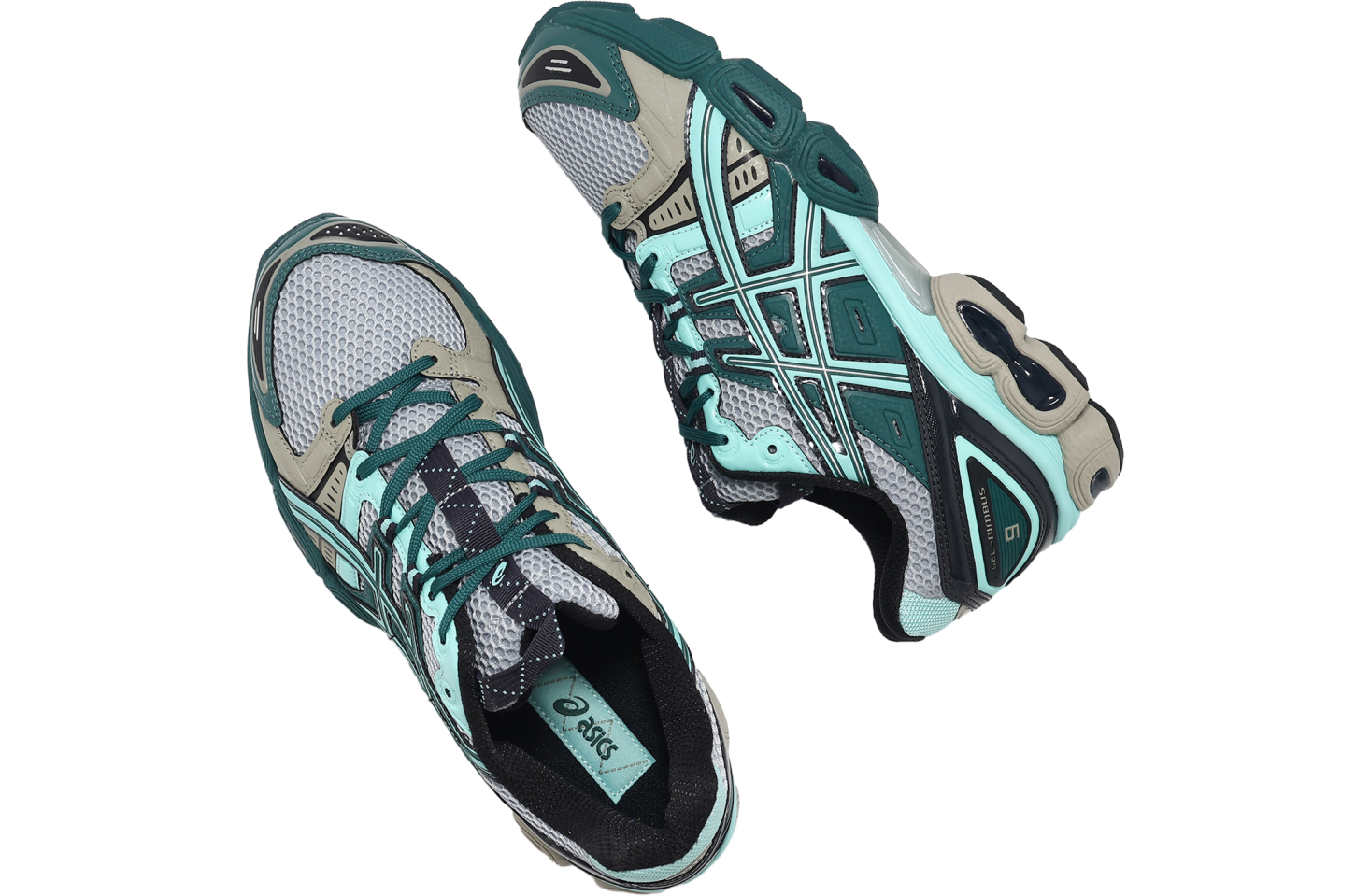 靴 Asics UB3-S Gel-Nimbus 9 Piedmont Grey Asics UB3-S GEL-Nimbus 9 Piedmont Grey / Aruba Blue - Apr