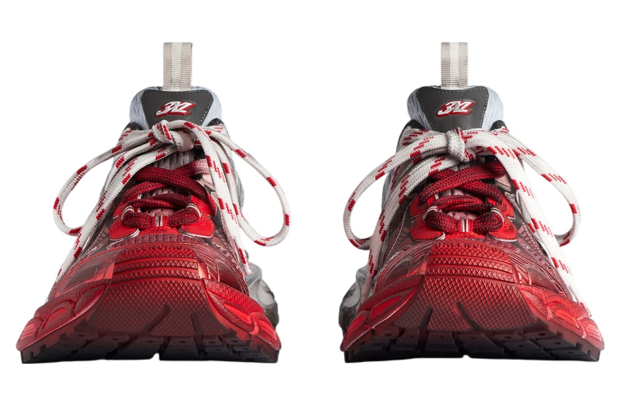 スニーカー BALENCIAGA WHITE GREY RED 3XL TOE SPRAY SNEAKERS Men's 3xl Toe Spray Sneaker in White/blue/grey/red